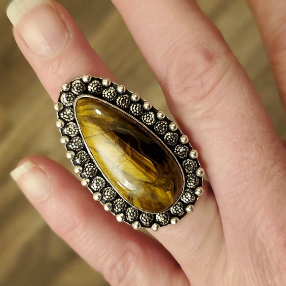 New Tiger Eye 925 Silver Ring. - Picture 12 of 15